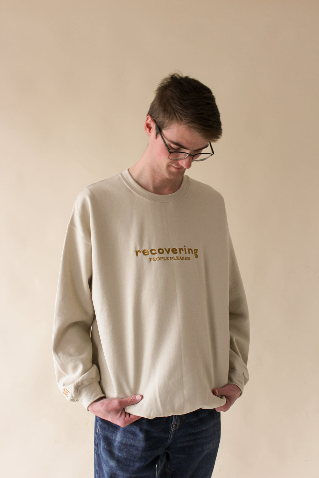"Recovering People Pleaser" Embroidered Sweatshirt