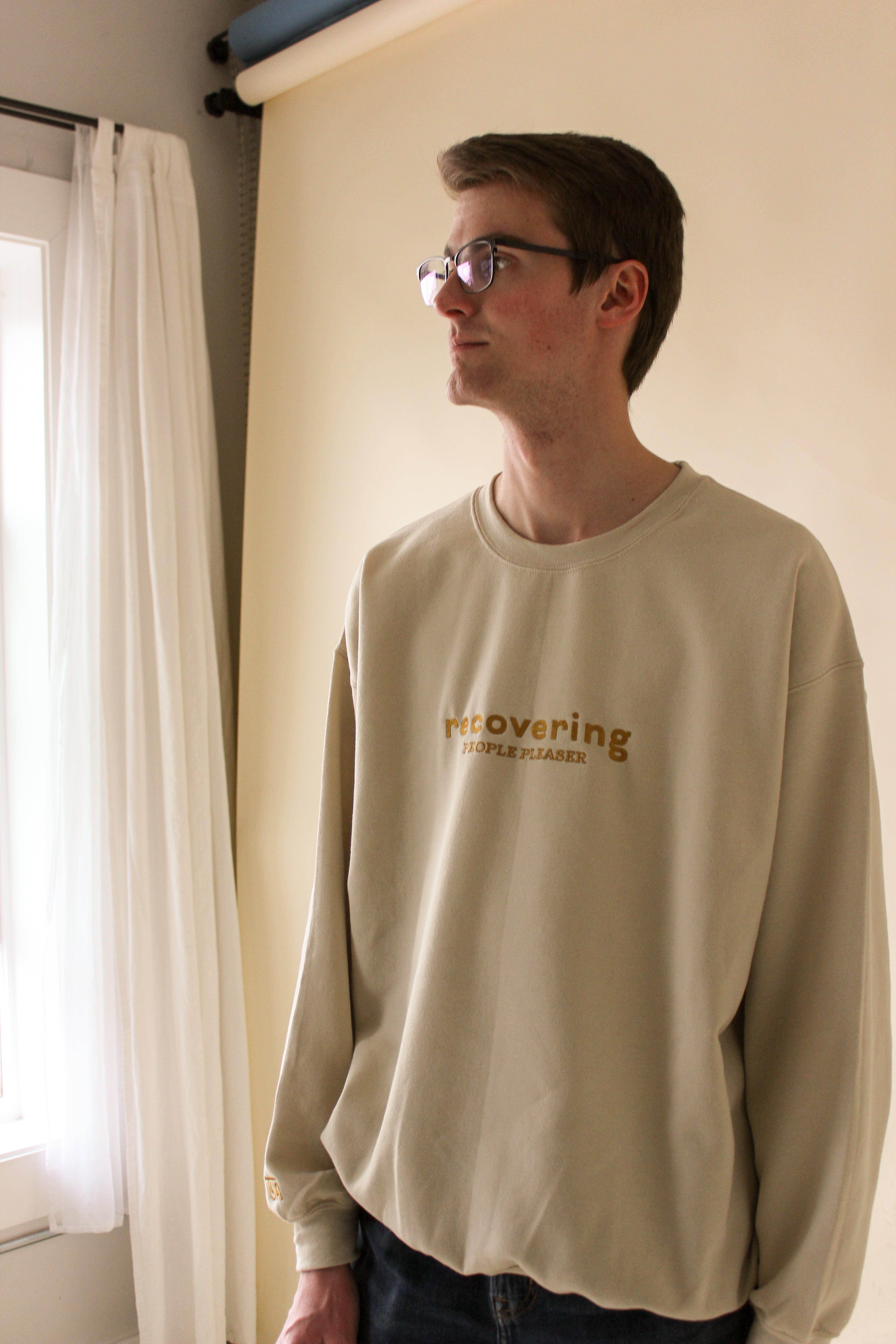 "Recovering People Pleaser" Embroidered Sweatshirt