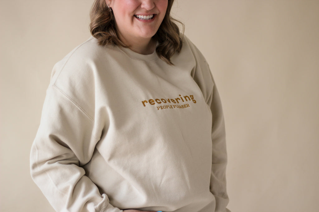 "Recovering People Pleaser" Embroidered Sweatshirt