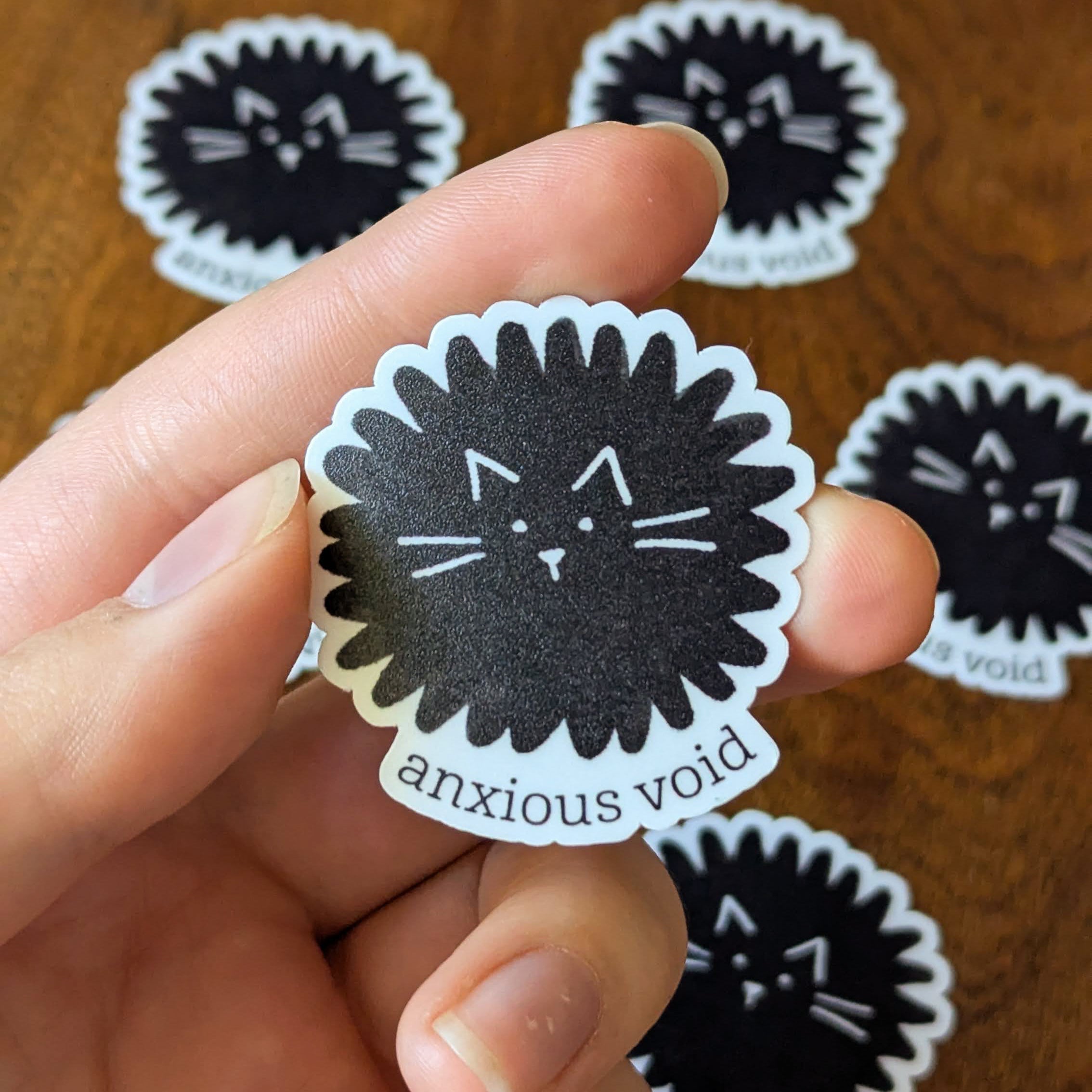 "Anxious Void" Black Cat Sticker
