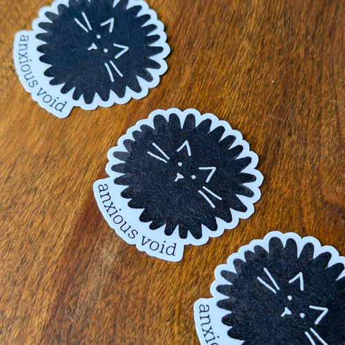 "Anxious Void" Black Cat Sticker